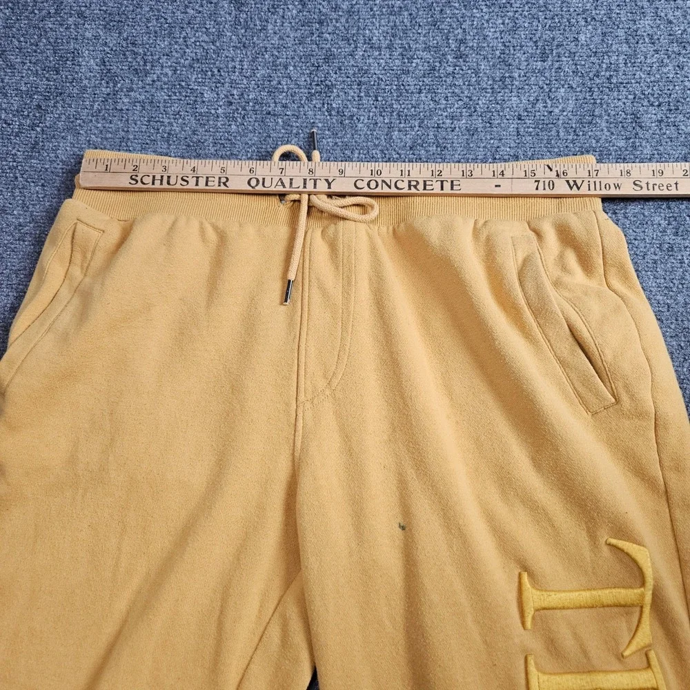 True Religion Jogger‎ Sweatpants Mustard Yellow Embroidered Logo Men's L